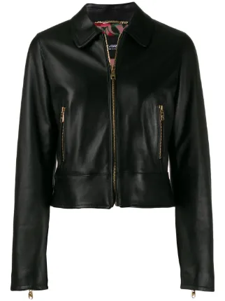 Dolce & Gabbana Cropped Lambskin Leather Jacket - Farfetch