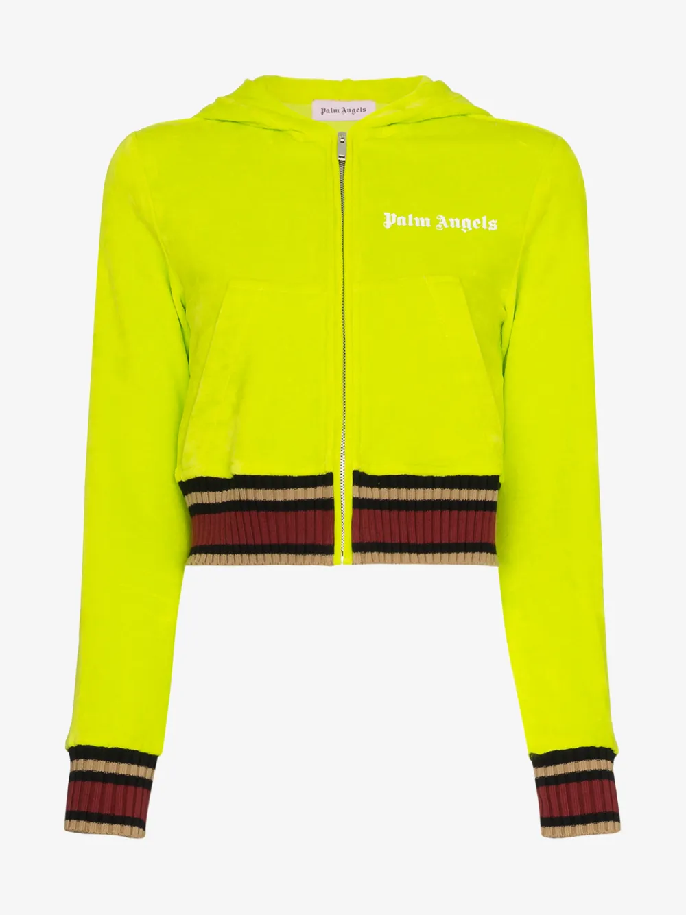 Palm Angels Tops PALM ANGELS LOGO PRINT CROPPED HOODIE