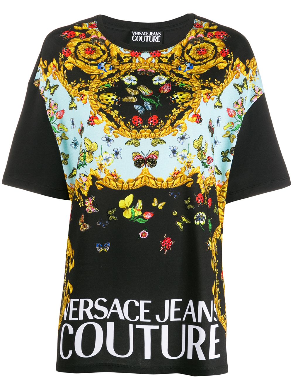 фото Versace Jeans Couture футболка с контрастным принтом