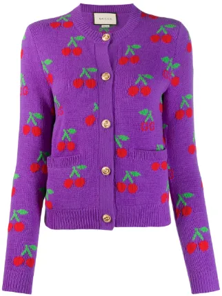 cherry knitted cardigan