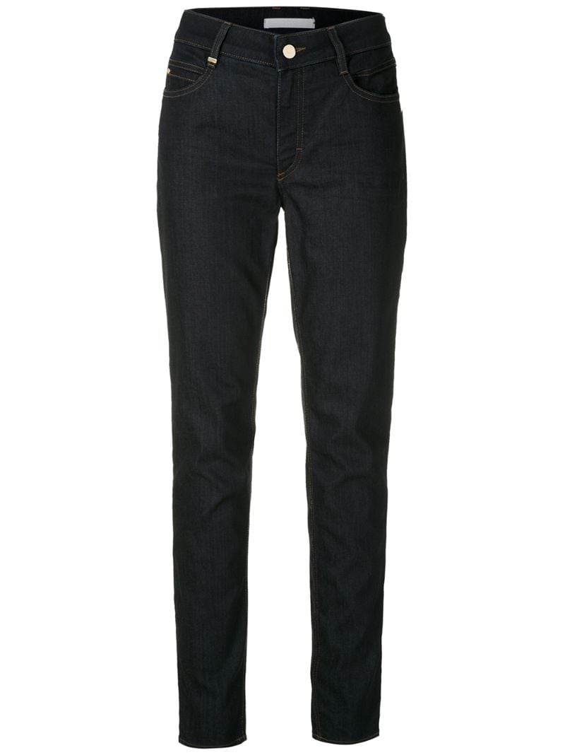 Shop Hugo Boss Mid-rise Straight Jeans In Blue