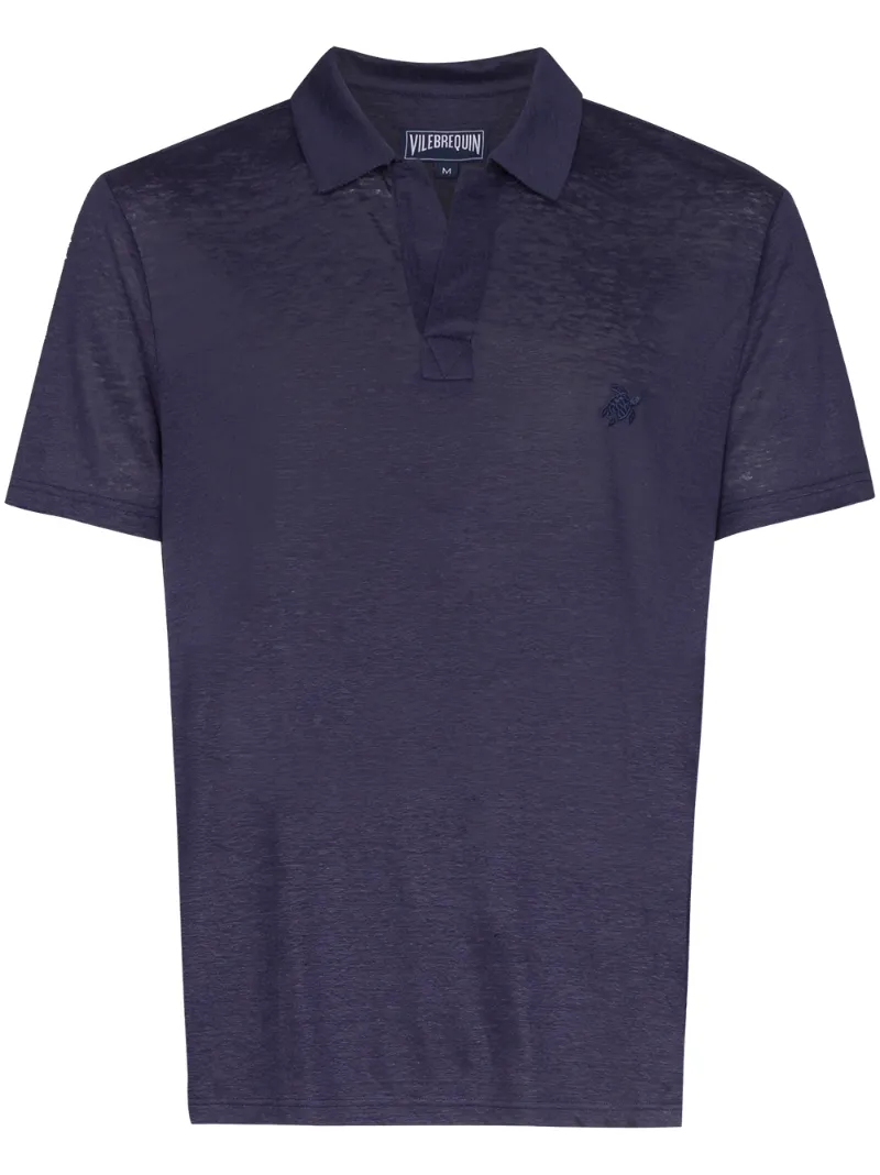 Vilebrequin T-shirts VILEBREQUIN PYRAMID SHORT-SLEEVE POLO SHIRT - BLUE