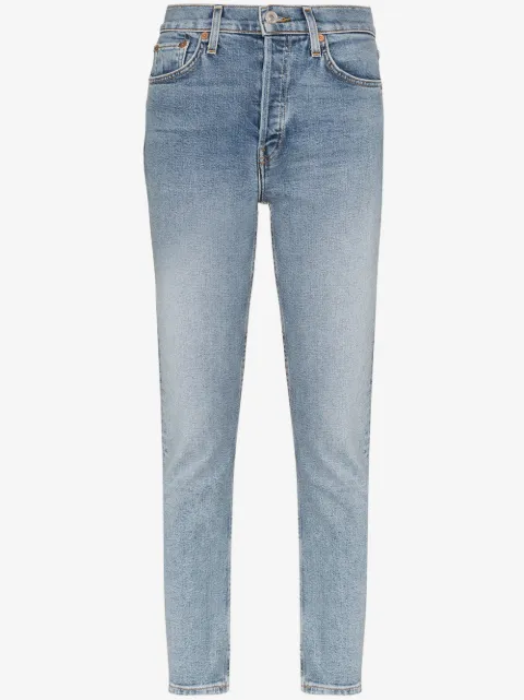 RE/DONE slim-fit cropped jeans