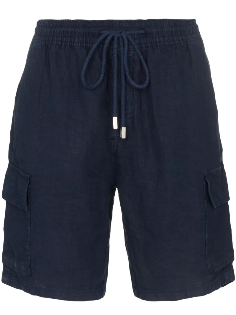 Vilebrequin Shorts VILEBREQUIN BAIE LINEN CARGO SHORTS - BLUE