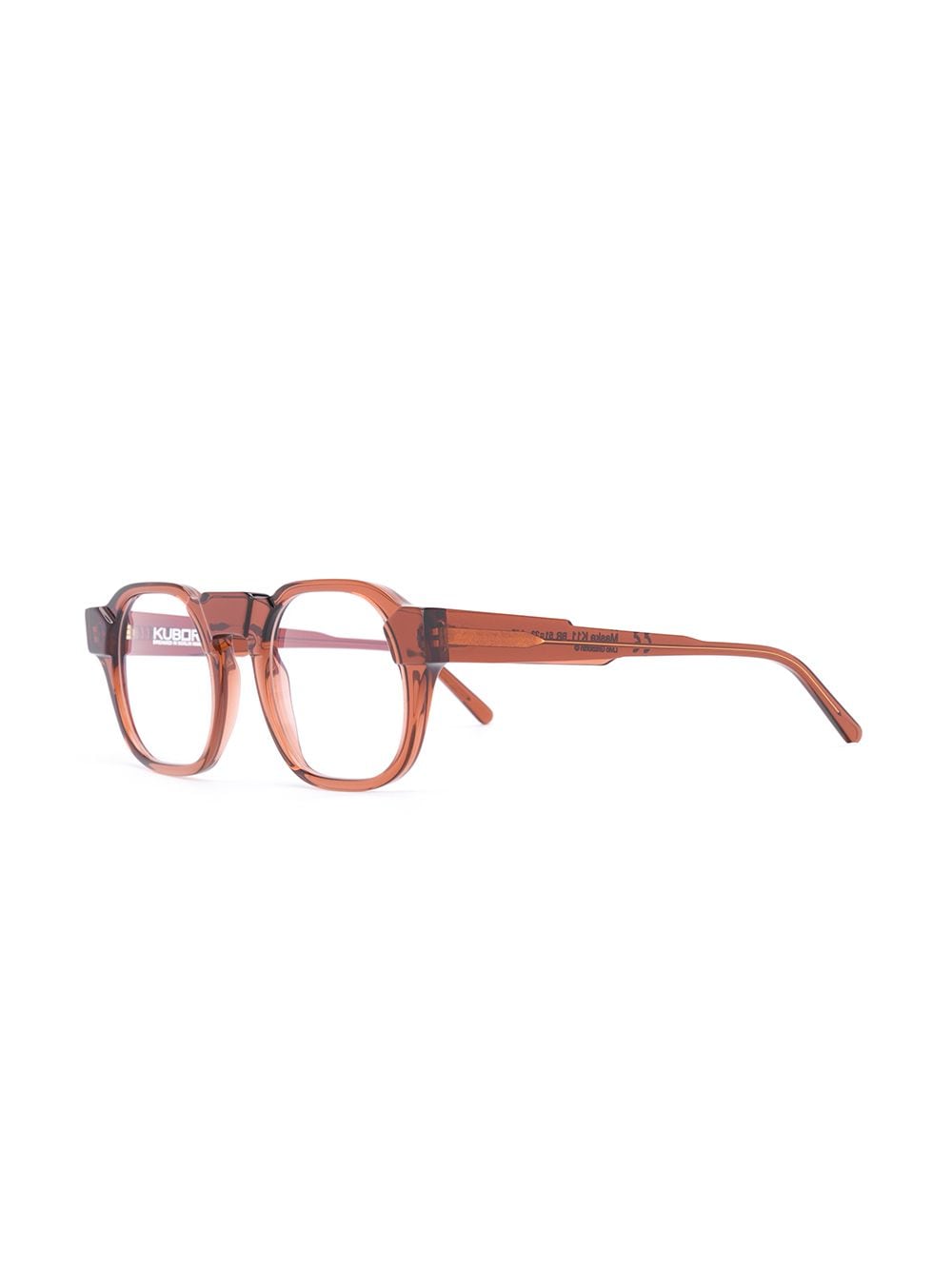 Shop Kuboraum Round Frame Optical Glasses In 棕色