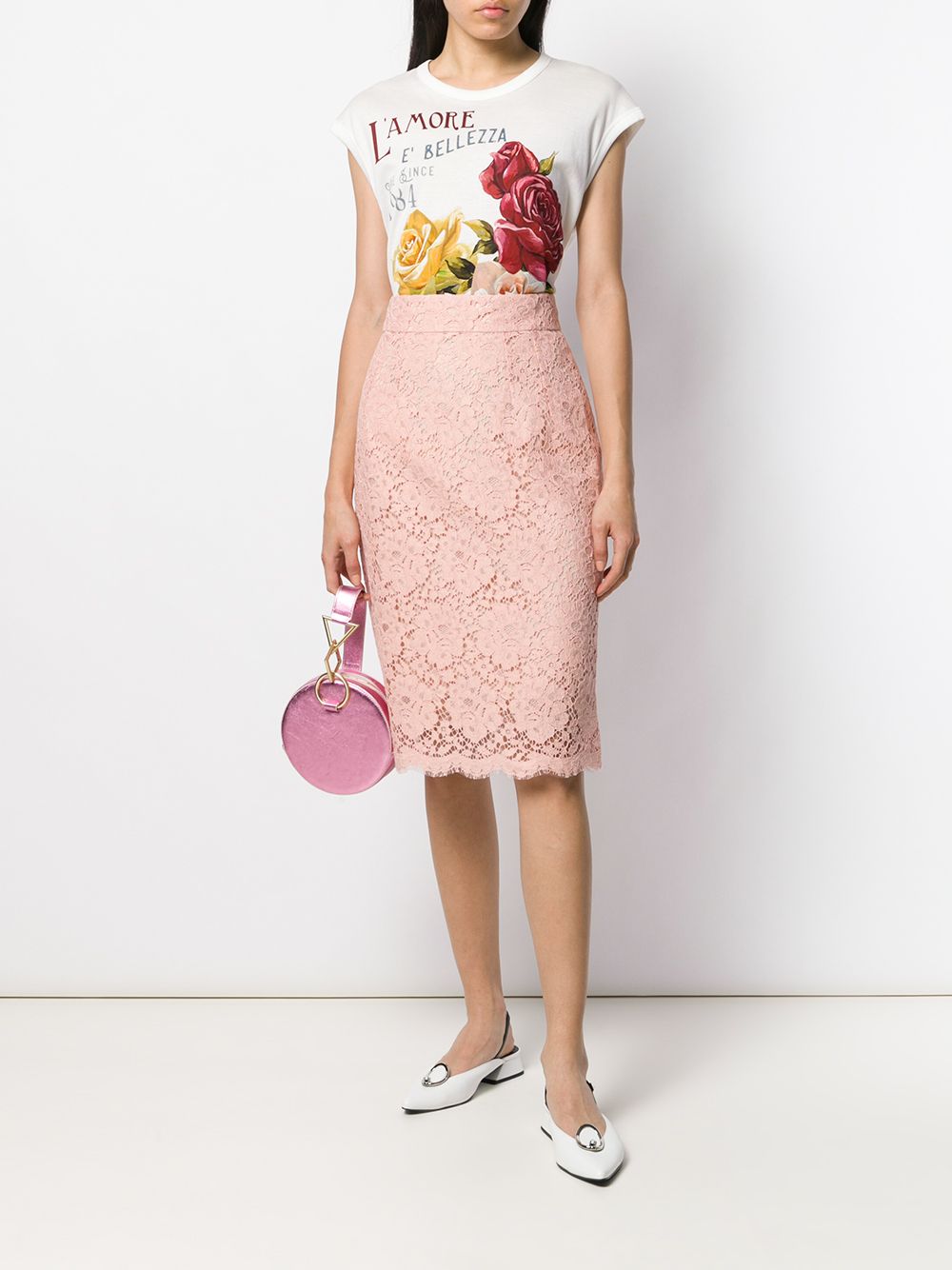 фото Dolce & Gabbana юбка-карандаш из цветочного кружева