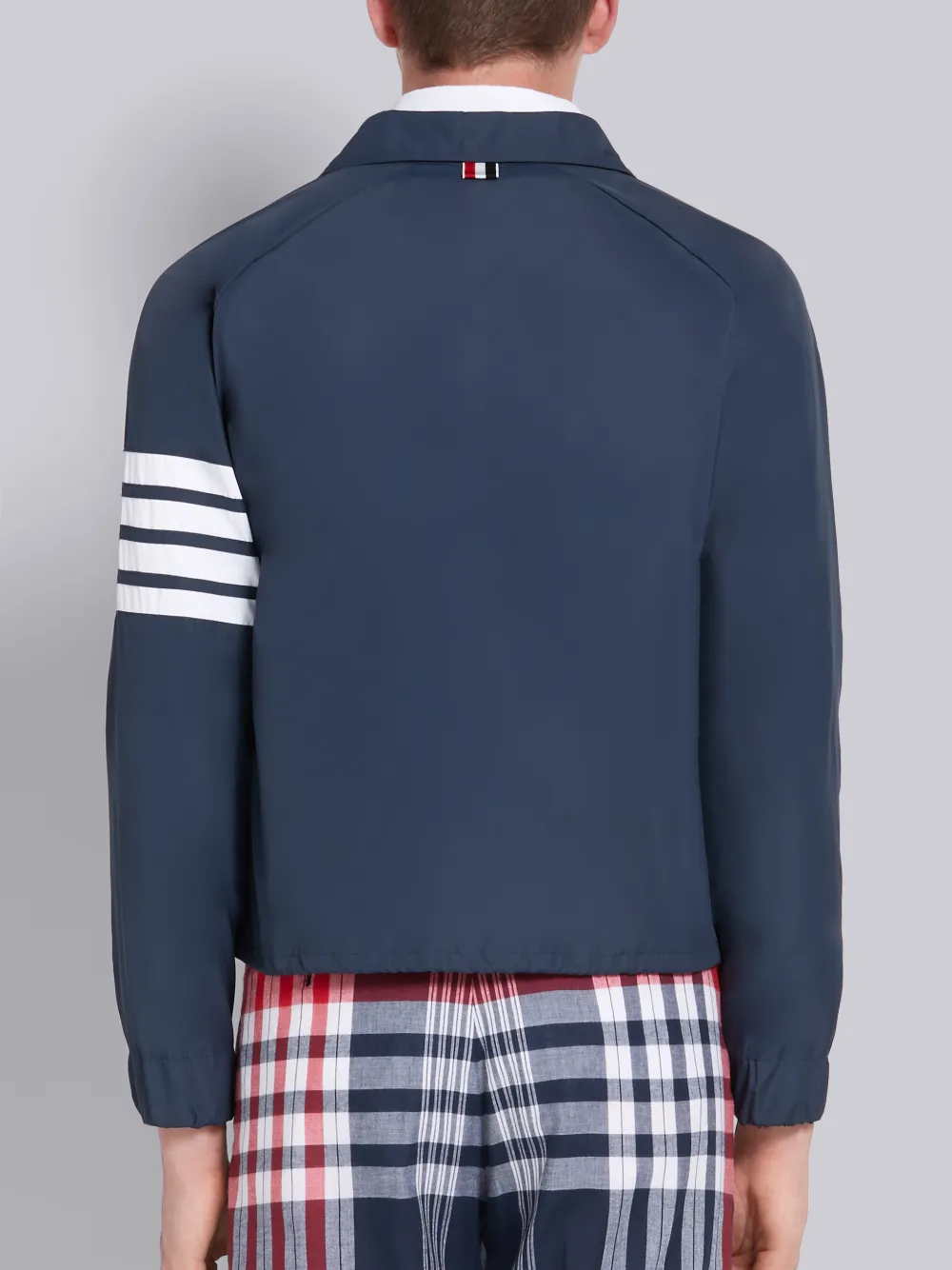 THOM BROWNE THOM BROWNE NAVY FLYWEIGHT TECH 4-BAR STRIPE WINDBREAKER,MJT226A0623014270343