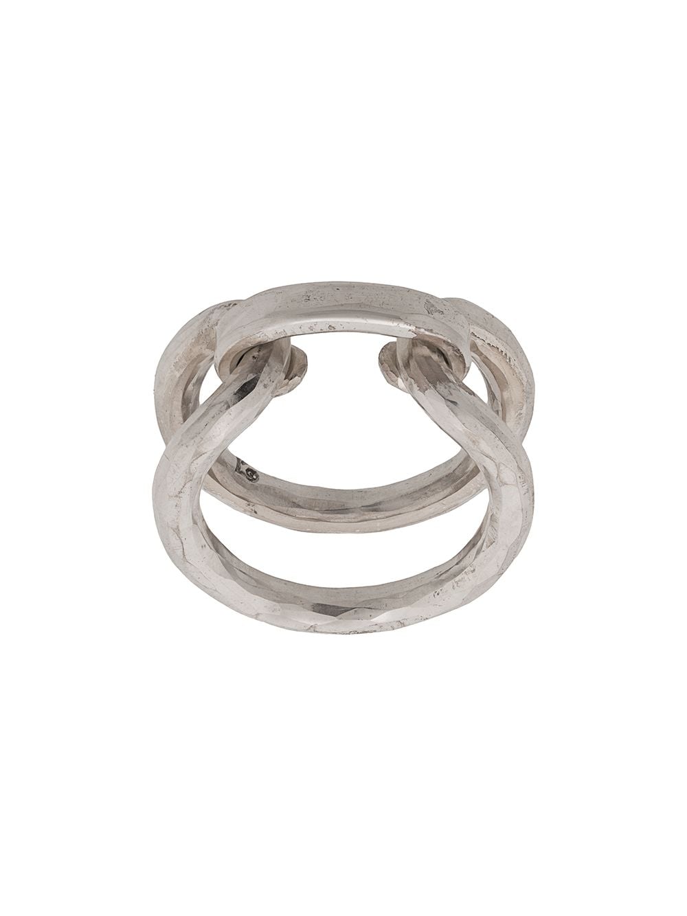 Werkstatt:münchen Hammered Link Ring In Silver