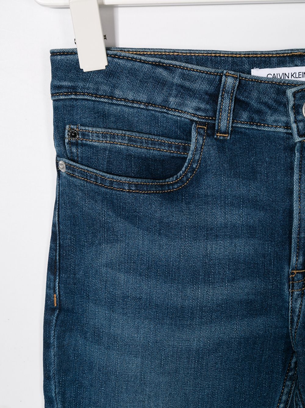 фото Calvin klein kids зауженные выбеленные джинсы