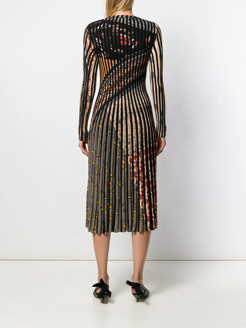 фото Etro плиссированное платье в полоску