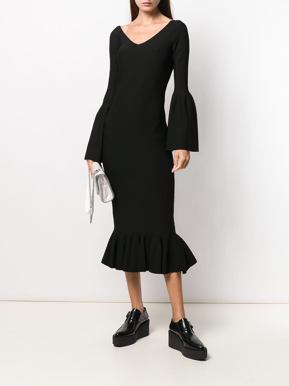 Stella McCartney Flutted Sleeve Midi Dress - Farfetch