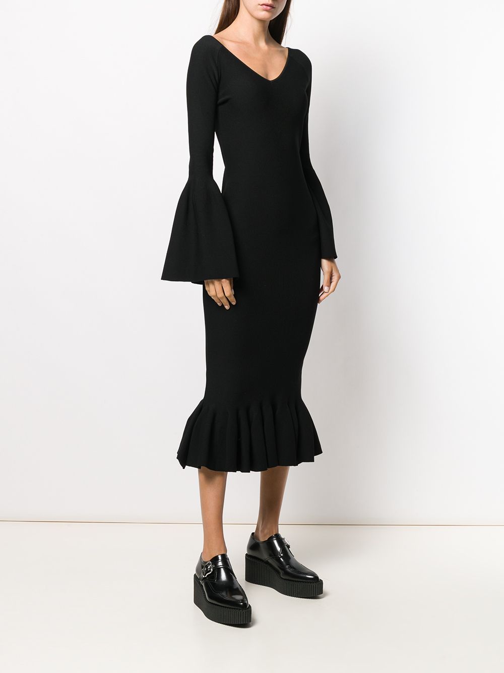 Stella McCartney Flutted Sleeve Midi Dress - Farfetch