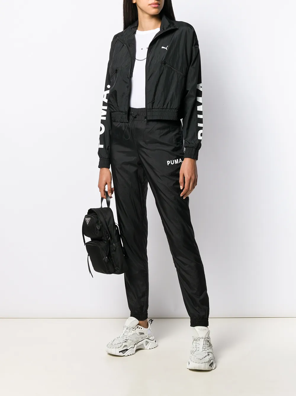 PUMA Trainingsbroek met logoprint - Zwart