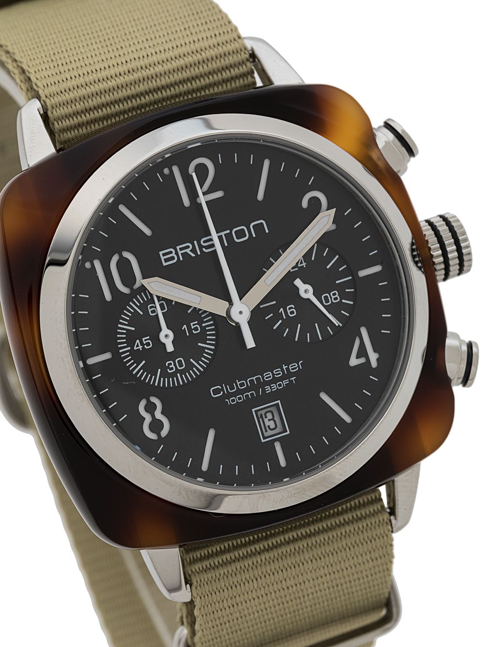 Shop Briston Watches Clubmaster Classic Chrono 40mm In Green