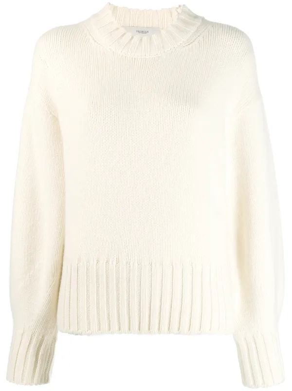 white chunky knit jumper