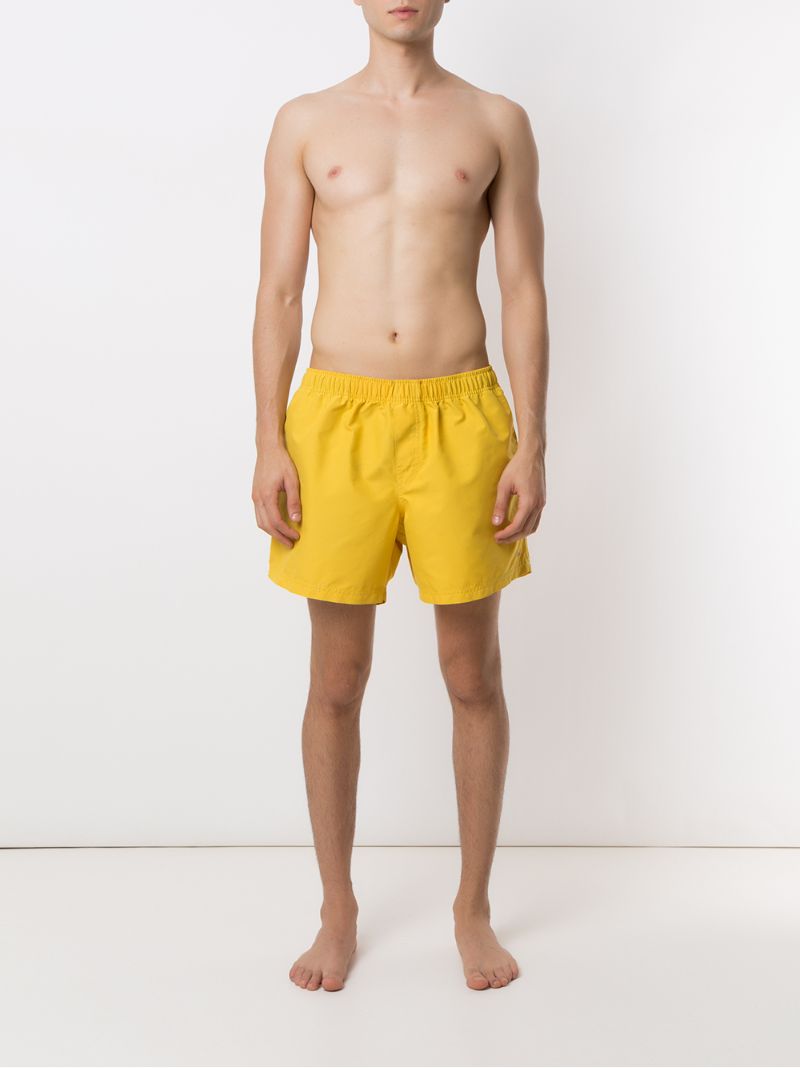 Shop Osklen Side Pockets Sport Shorts In Yellow