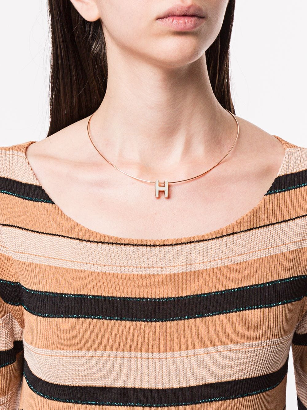 hermes pop h pendant rose gold