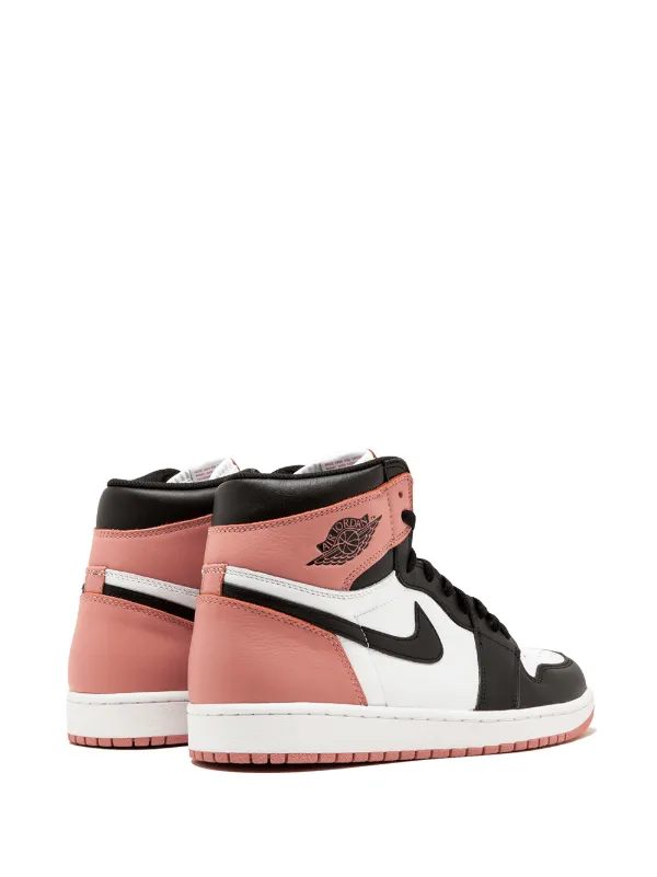 Air jordan 1 retro high og pink hot sale and black