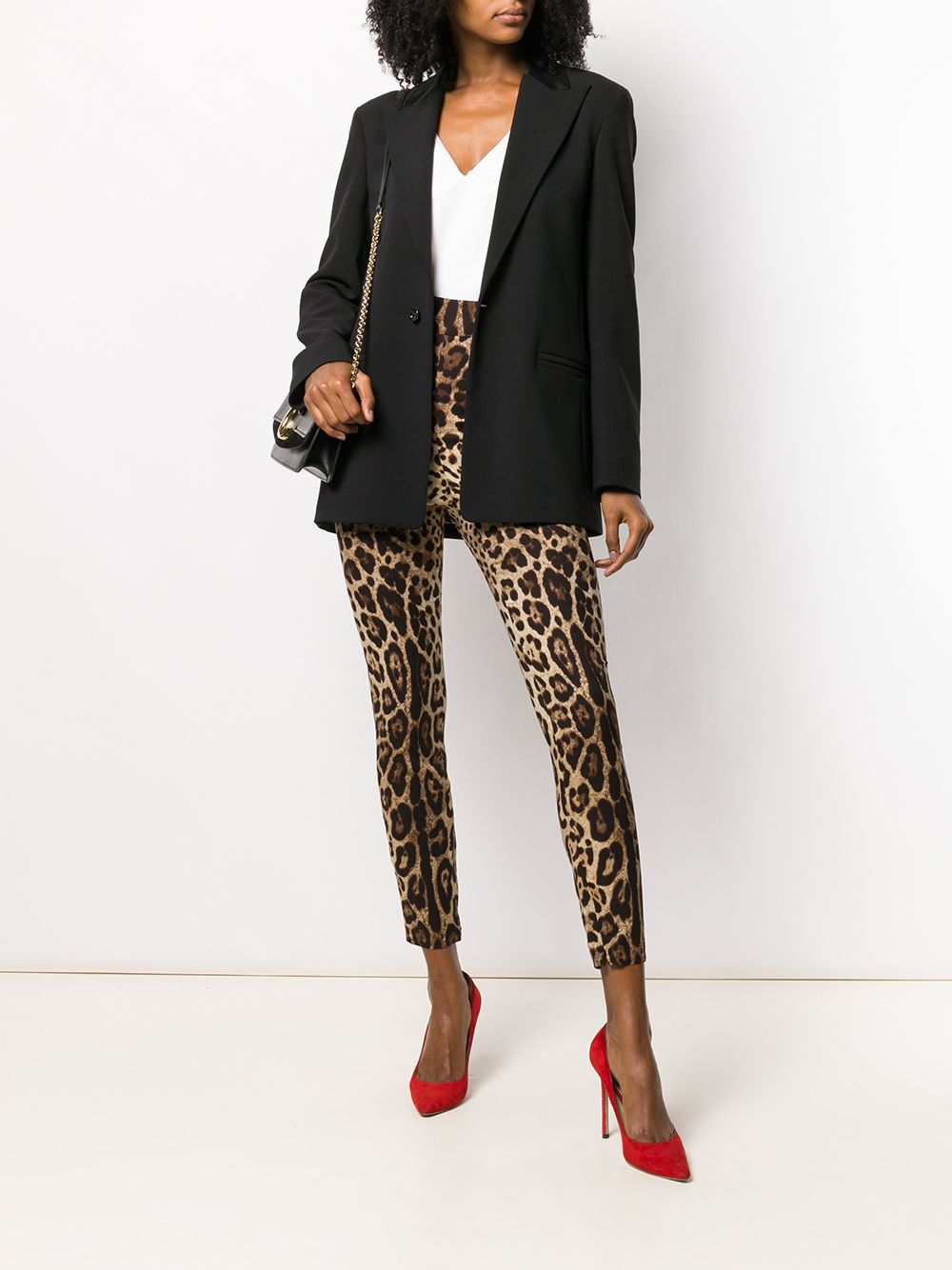 Image 2 of Dolce & Gabbana Cropped-Hose mit Leopardenmuster
