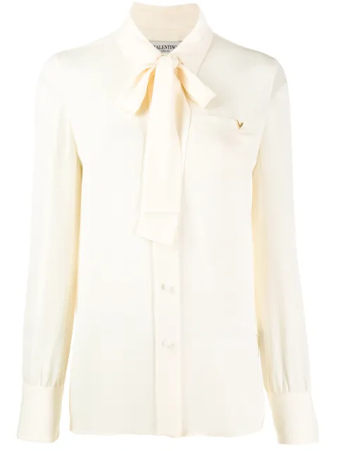 Valentino Garavani V-Gold pussybow blouse