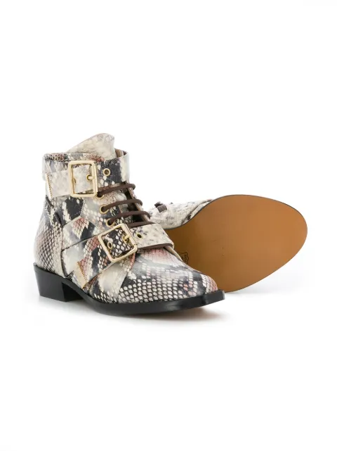 CHLOÉ SNAKESKIN-EFFECT BOOTS