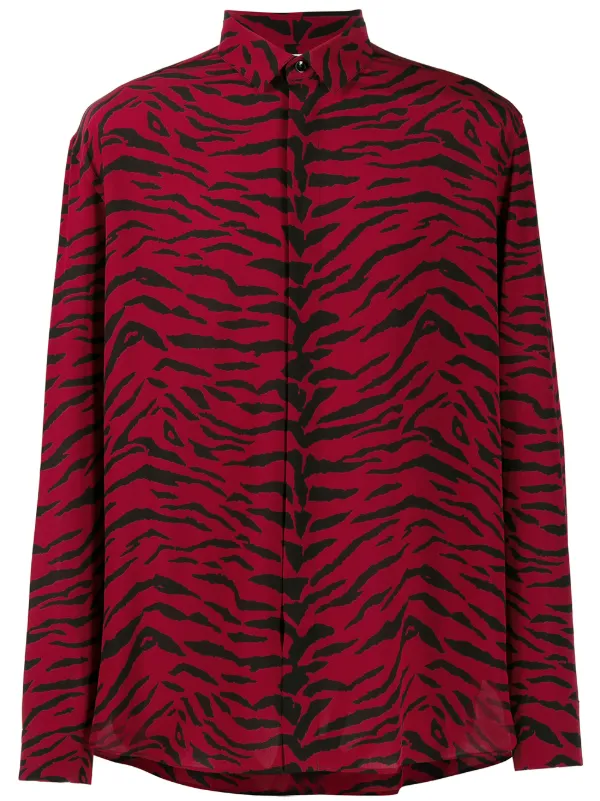 red zebra print top