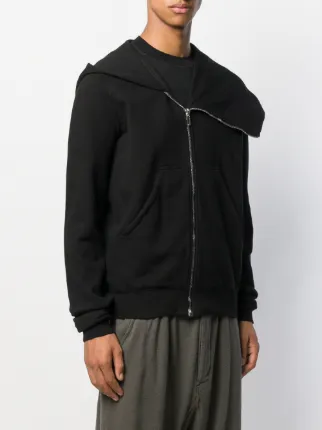 rick owens asymmetric zip hoodie