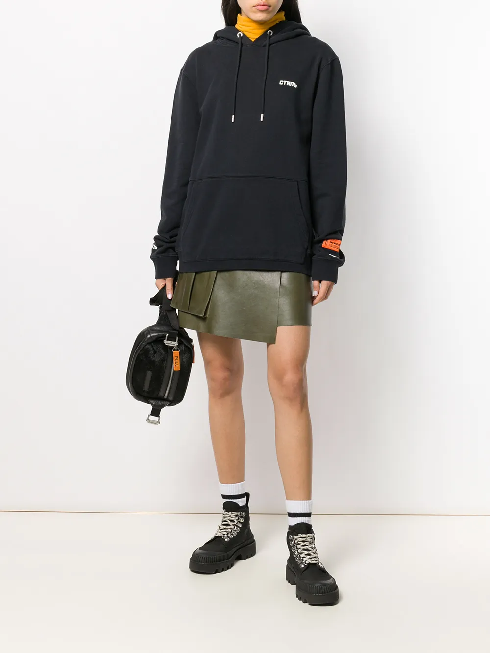  Heron Preston Kapuzenpullover Mit Logo Patch   Schwarz 