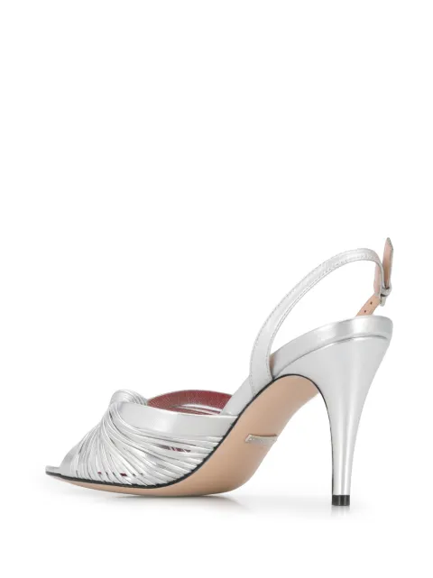 gucci heels silver