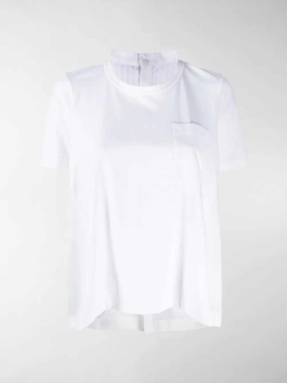 Sacai Pleated Back Structured T-shirt In White