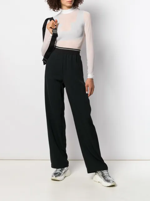 CourrÈGes Sheer High Neck T In White
