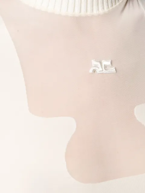 CourrÈGes Sheer Jersey T-Shirt In White