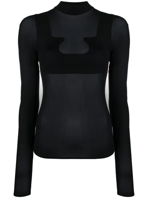 COURRÈGES SHEER ROLL NECK SWEATSHIRT