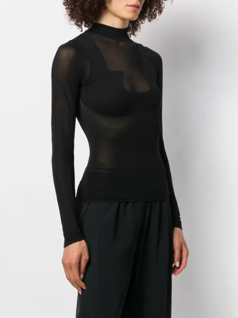 COURRÈGES SHEER ROLL NECK SWEATSHIRT