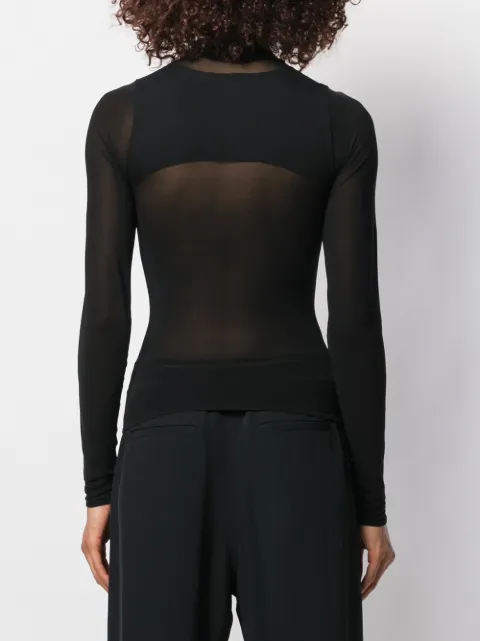COURRÈGES SHEER ROLL NECK SWEATSHIRT