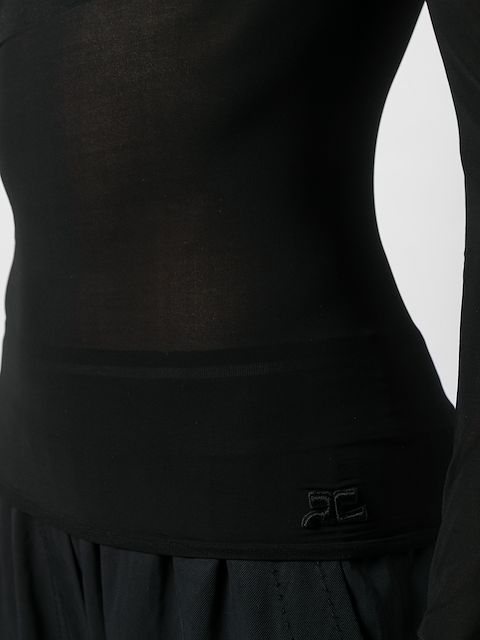 COURRÈGES SHEER ROLL NECK SWEATSHIRT