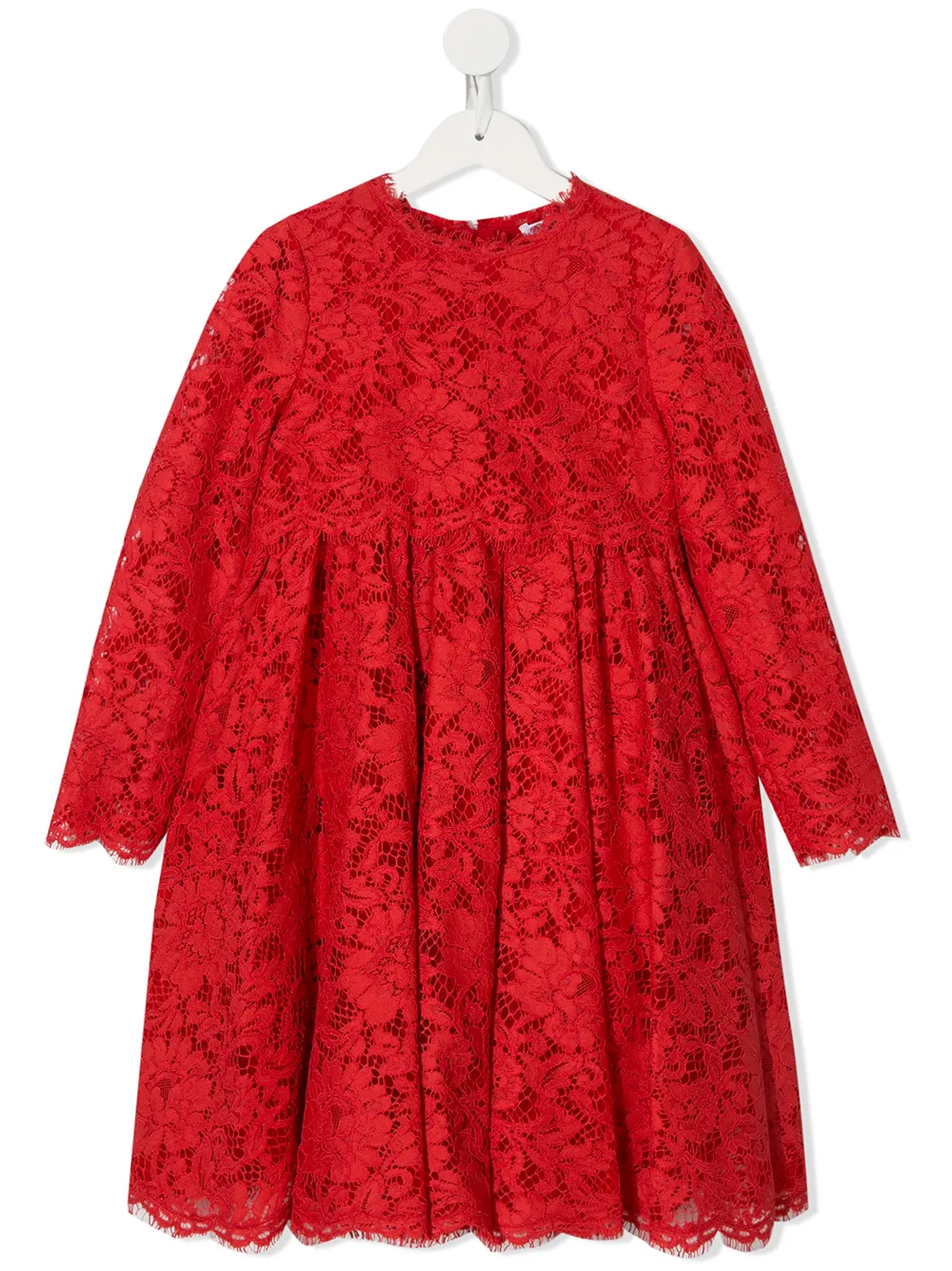 Click to view more detailed imagery on our partner's website Dolce & Gabbana Kids' Long-sleeve Lace Dress In Red
