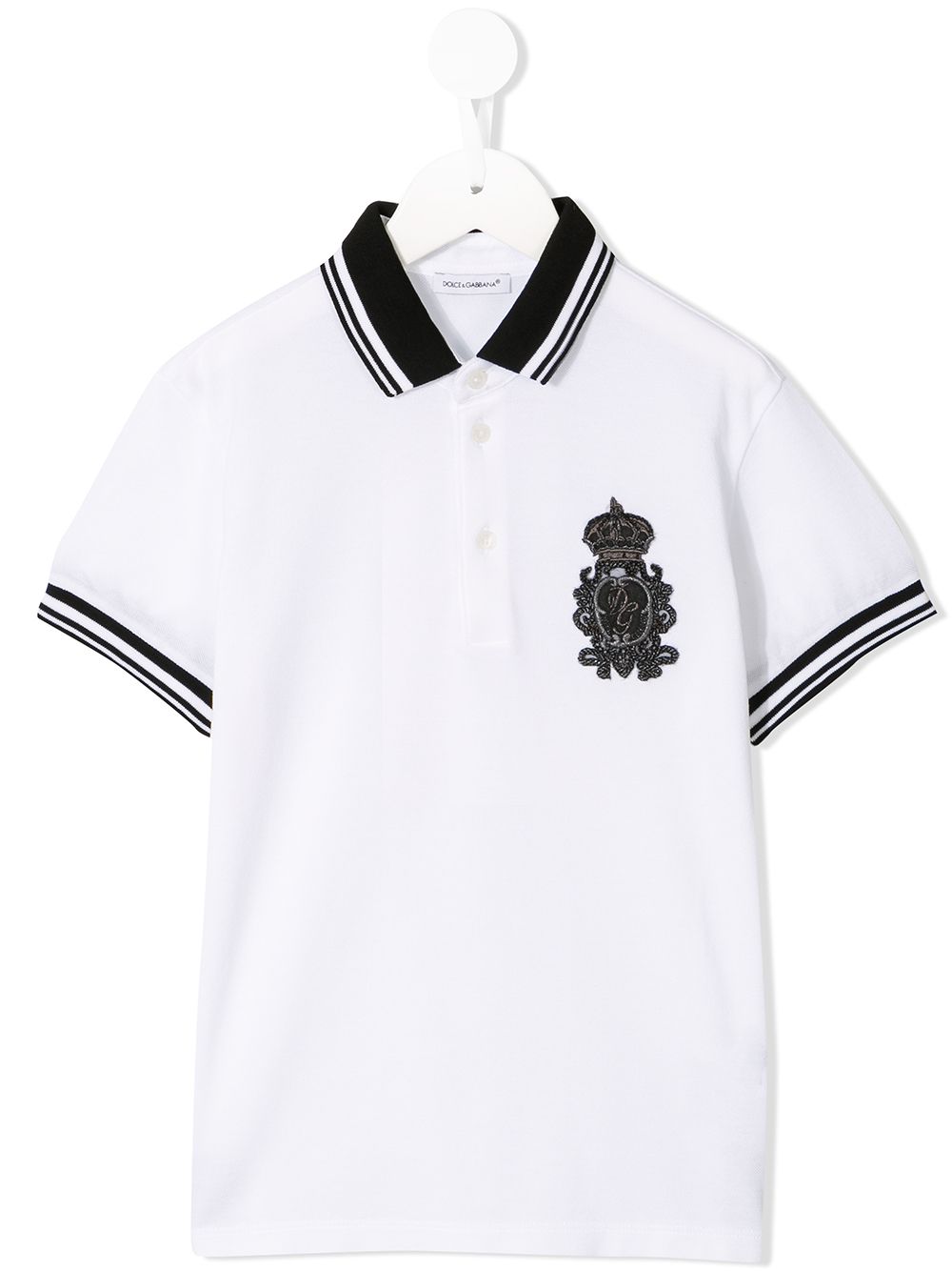 Image 1 of Dolce & Gabbana Kids embroidered patch polo shirt