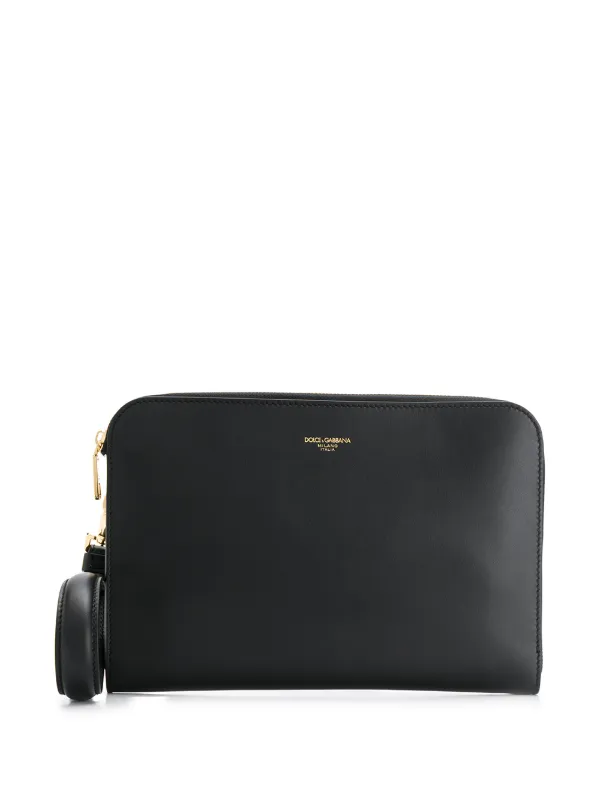 Dolce & Gabbana Logo Print Clutch Bag - Black