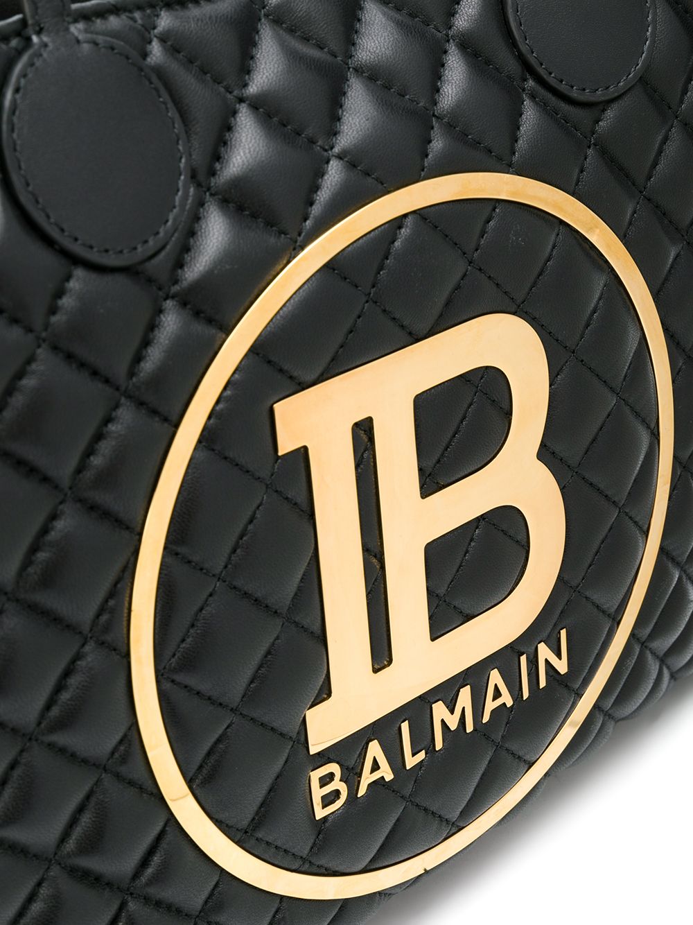 фото Balmain стеганая сумка-тоут с логотипом