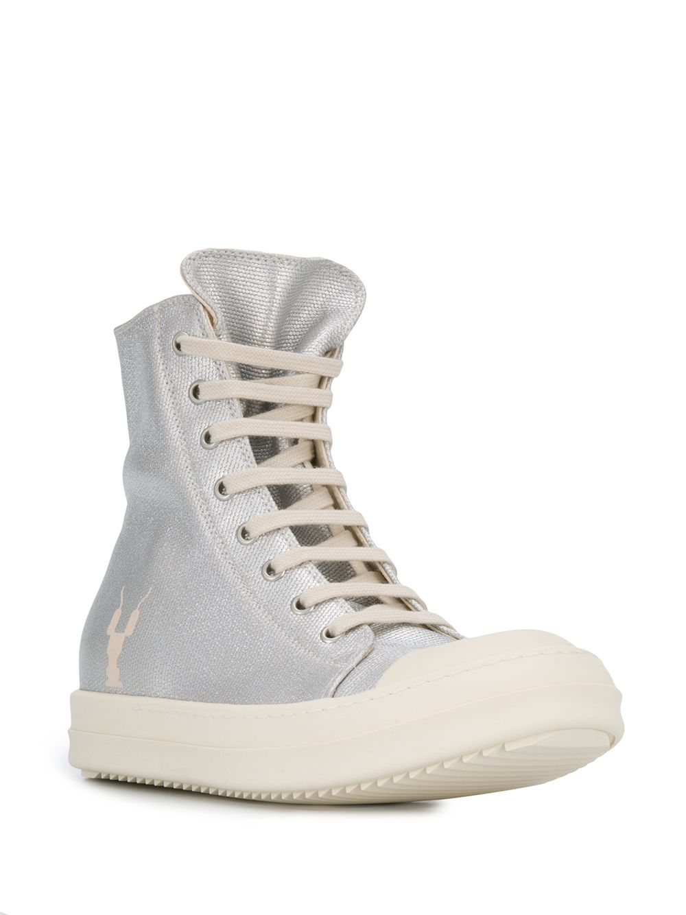 фото Rick Owens DRKSHDW высокие кеды с эффектом металлик