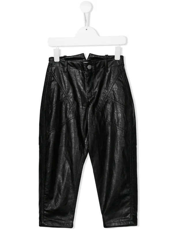 childrens faux leather trousers