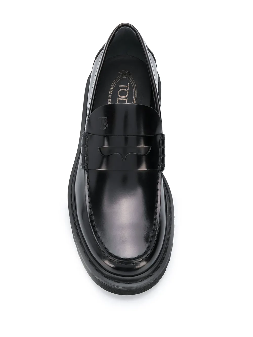 Tod's embossed logo loafers Black
