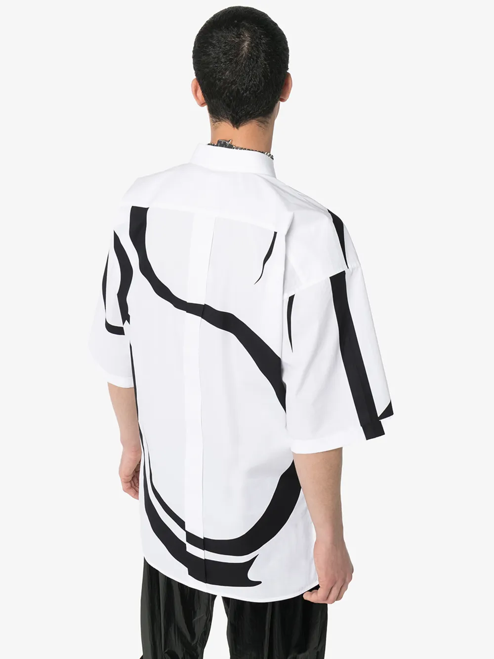 GIVENCHY GIVENCHY CALLIGRAPHY PATTERN OVERSIZED COTTON SHIRT,BM60JL12TK14281105