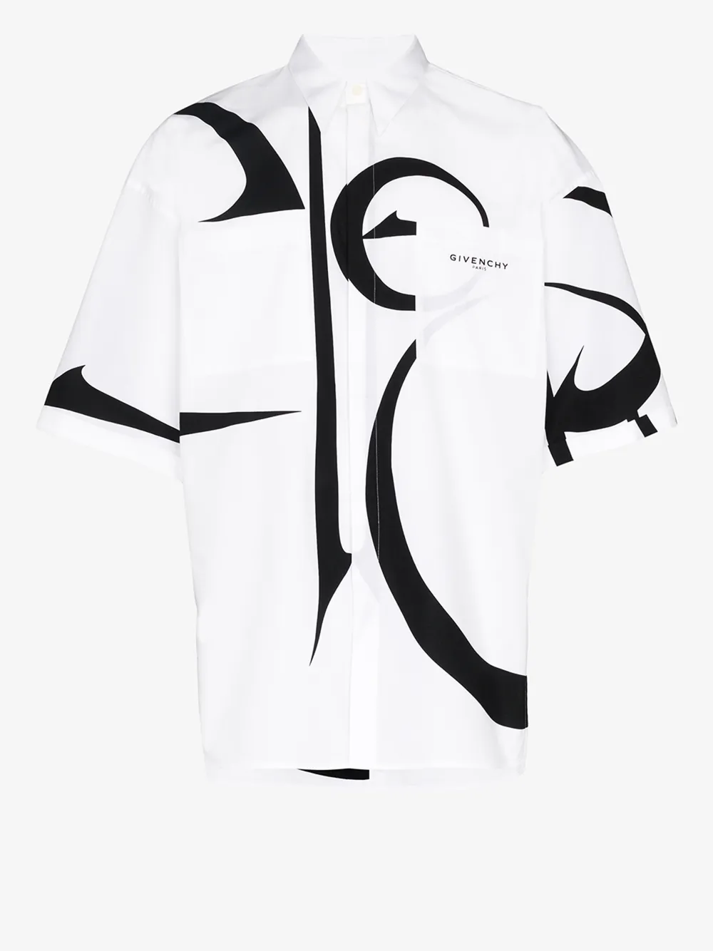 GIVENCHY GIVENCHY CALLIGRAPHY PATTERN OVERSIZED COTTON SHIRT,BM60JL12TK14281105