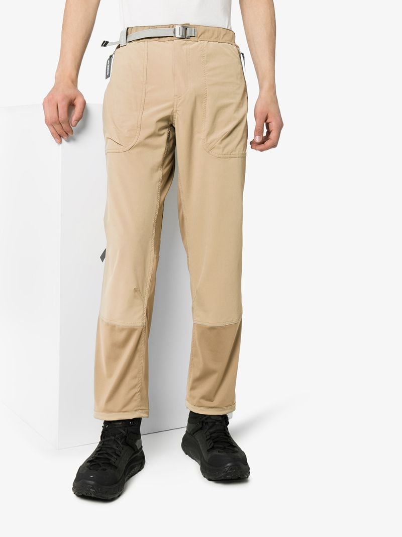 Shop And Wander Two-tone Straight-leg Trousers In Brown