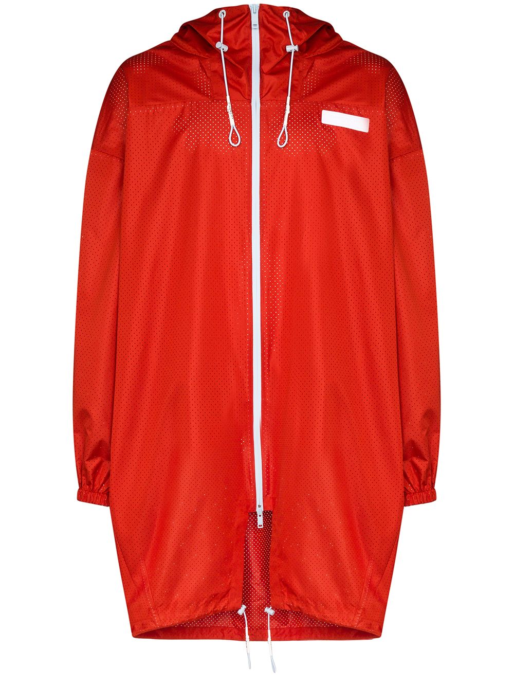 Shop Givenchy Oversized Perforated Hooded Parka In Red