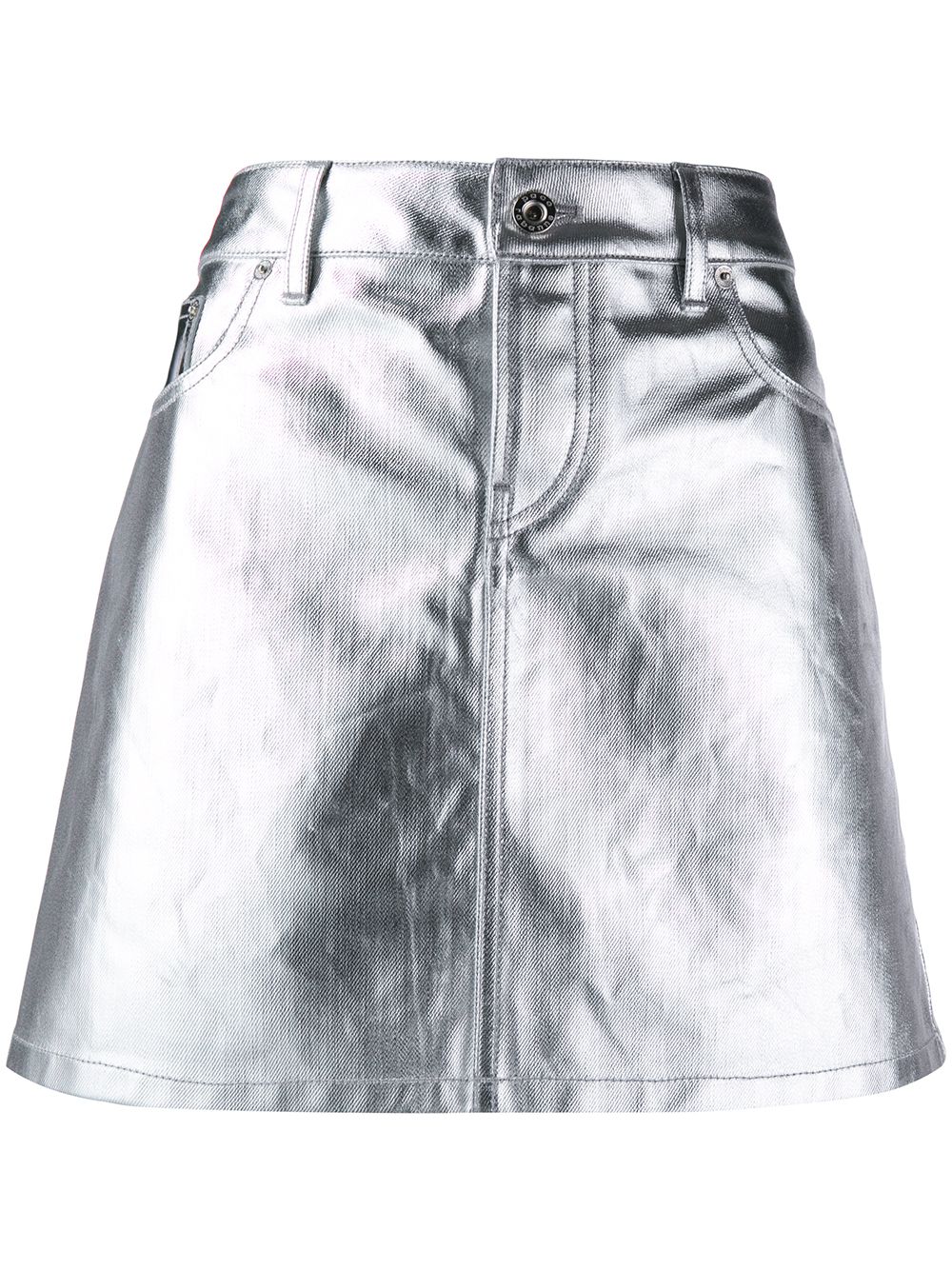 metallic mini skirt