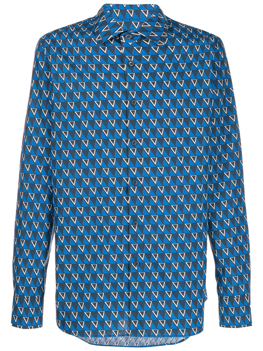 фото Prada рубашка с длинными рукавами и геометричным принтом