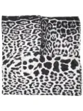 Saint Laurent leopard-print silk scarf - Black
